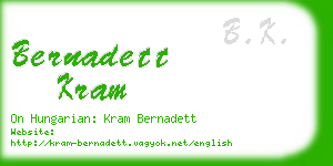 bernadett kram business card